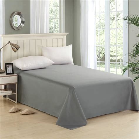 European Style Silver Grey Solid Color Bed Sheet One Piece Flat Sheet ...