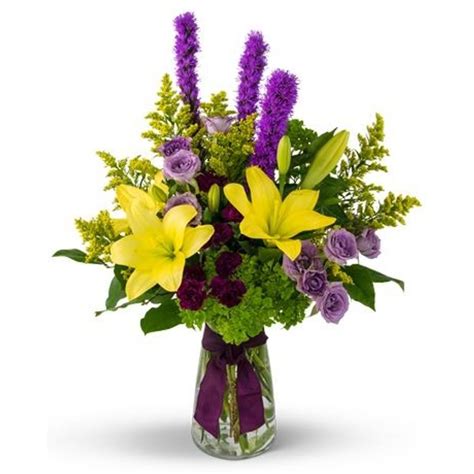 Alluring Purple and Yellow Bouquet Mebane, NC Florist, Gallery Florist ...