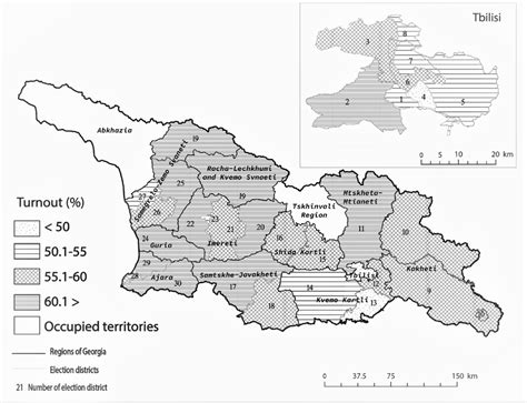 Voter turnout by election districts: 2020 parliamentary elections in ...