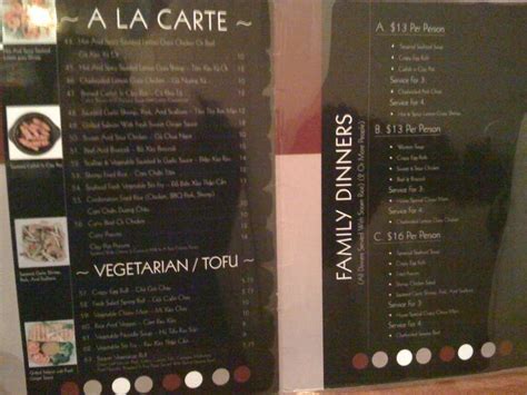 Menu at Saigon Grill restaurant, Lodi, 5 W Elm St