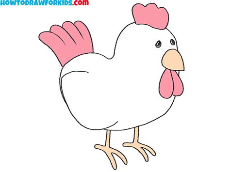 How to Draw a Cartoon Chicken - Easy Drawing Tutorial For Kids