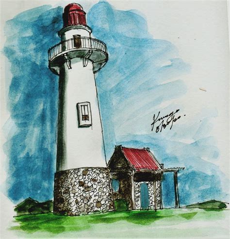 Basco Lighthouse- Batanes Lighthouse/Urban Sketching/Watercolor ...