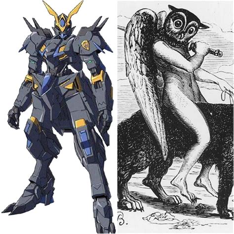 Gundam Andras took inspiration from the Demon Andras. Both have owl heads. : Gundam