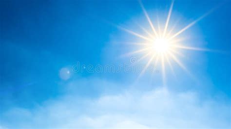 Blue sky with bright sun stock image. Image of cloudless - 137225715