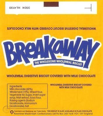 1980s - Original Rowntree's Breakaway Chocolate Bar Wrapper | #422690880 | Chocolate bar ...