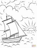 Sailing Ship At Sunset coloring Page  Free Printable Coloring Pages sketch template