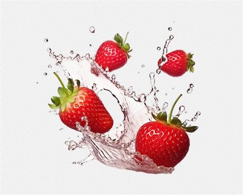 Premium PSD | Strawberry in water splash