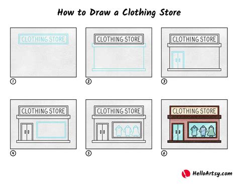 How to Draw a Clothing Store - HelloArtsy