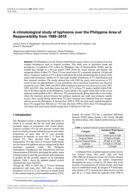 (PDF) A climatological study of typhoons over the Philippine Area of ...