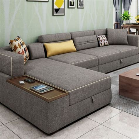 Grey L Shaped Sofa India | Corner sofa design, Living room sofa set, Modern sofa designs