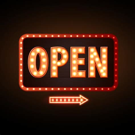 Neon open sign vector material 01 free download