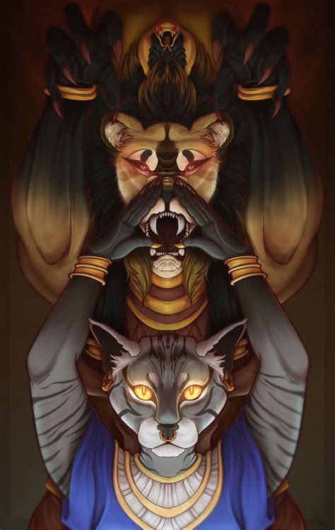 ArtStation - The Lion and Cat Goddess: Sekhmet and Bastet