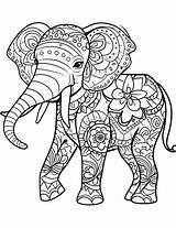 Elephant Head Coloring Pages Mandala sketch template