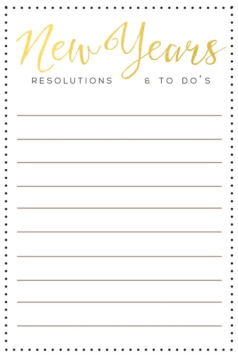 New Year's Resolutions