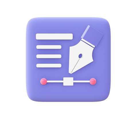 3d illustration icon of purple creative Pen tool for UI UX web mobile apps social media ads ...