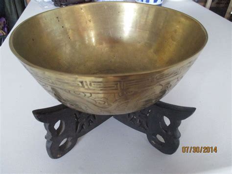 Large Engraved Chinese Brass Bowl circa early 20th century | Bowl, Early 20th century, 20th century