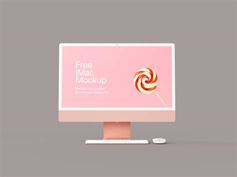 Free Pink iMac 24" 2022 Mockup PSD Set - Good Mockups