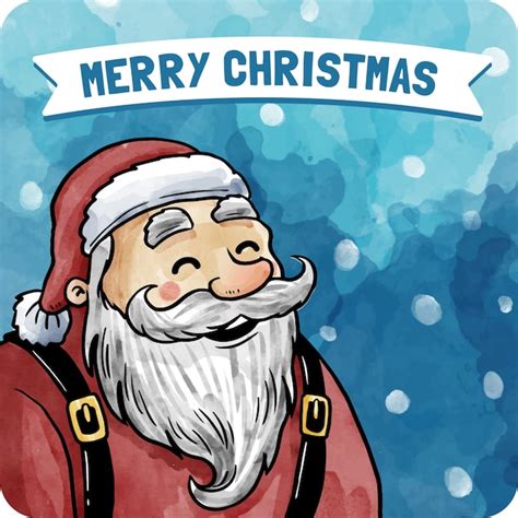 Free Vector | Watercolor santa claus card