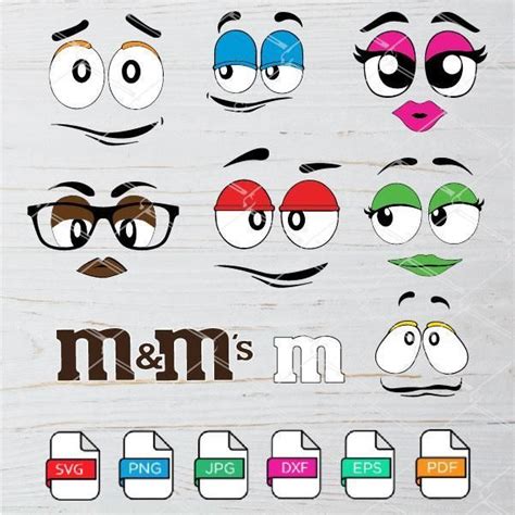 M and M Face SVG Bundle - M&Ms Face PNG - M and Ms Face Clipart | Clip art, M&m characters, Svg