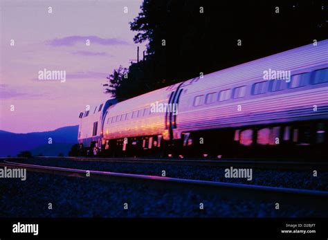 New York, Croton-Harmon. Amtrak Train, Metro-North Hudson Line Stock ...