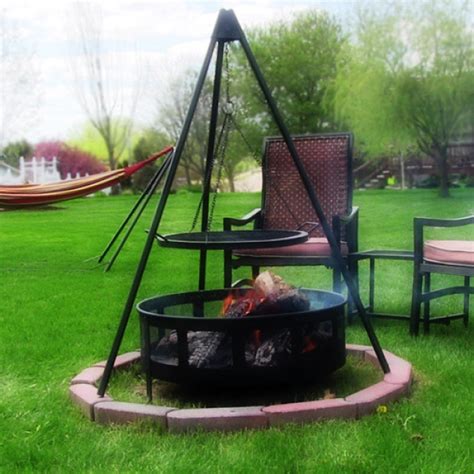 Fire Pit Tripod Grill with 22 Inch Cooking Grate