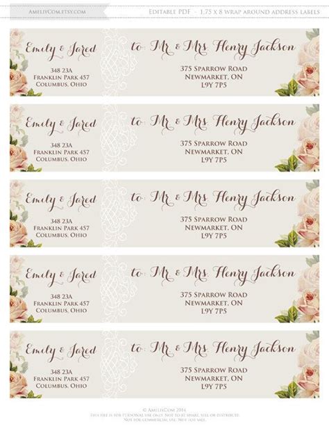 Wedding Invitation Labels Template | wedding