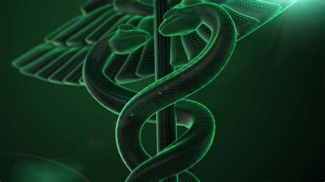 Health Care Concept. Green Wireframe Medical Caduceus Symbol 1617634 Stock Video at Vecteezy