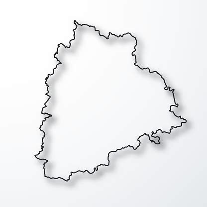 Telangana Map Black Outline With Shadow On White Background Stock Illustration - Download Image ...