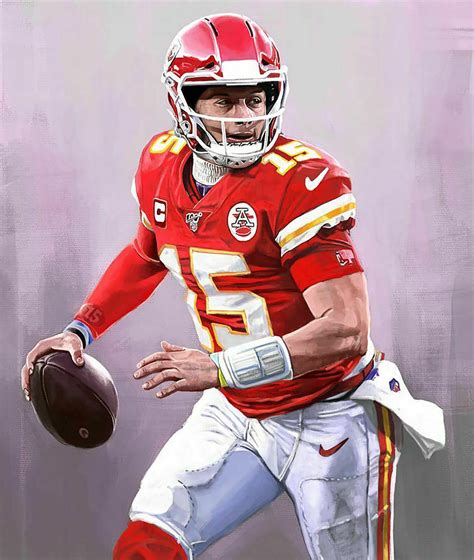 Patrick Mahomes portrait Digital Art by Lucas Miller