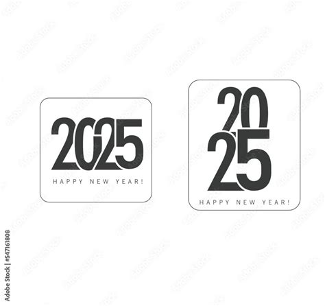 2025 labels. Set of 2025 Happy New Year logo text design. 2025 number ...