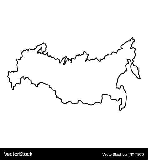 Russia map icon outline style Royalty Free Vector Image