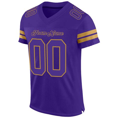 Custom Purple Purple-Old Gold Mesh Football Jersey – Cadadesigns