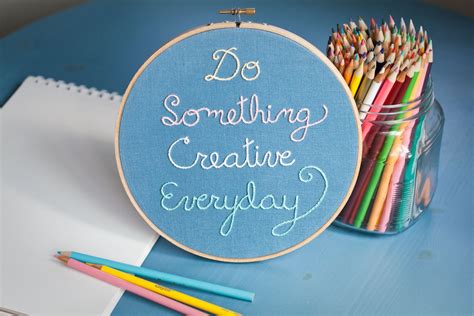 Do Something Creative Everyday Embroidery art wall by CleverApple