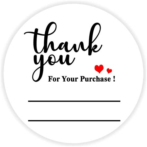 Thank You for Your Purchase Stickers,Thank You Labels with Lines,Writable Stickers for Business ...