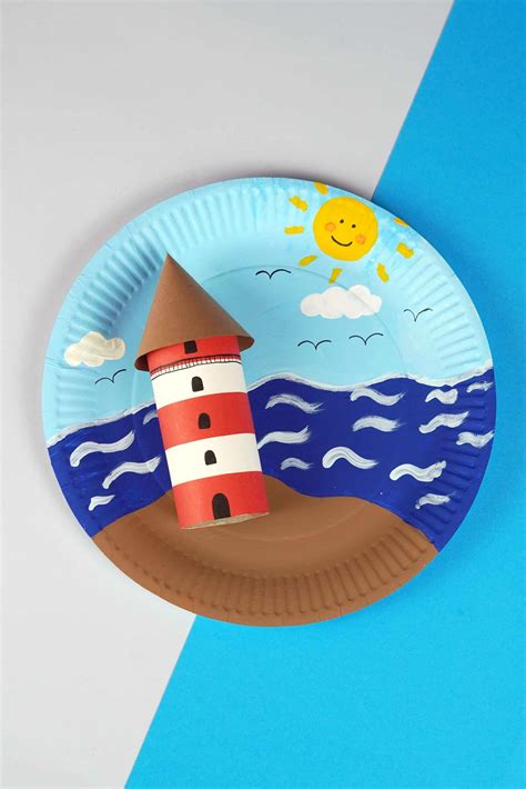 The Cutest Paper Plate Lighthouse Craft for Kids | The Anti-June Cleaver