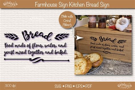 Farmhouse Kitchen Sign SVG, Bread Quote Graphic by Createya Design · Creative Fabrica