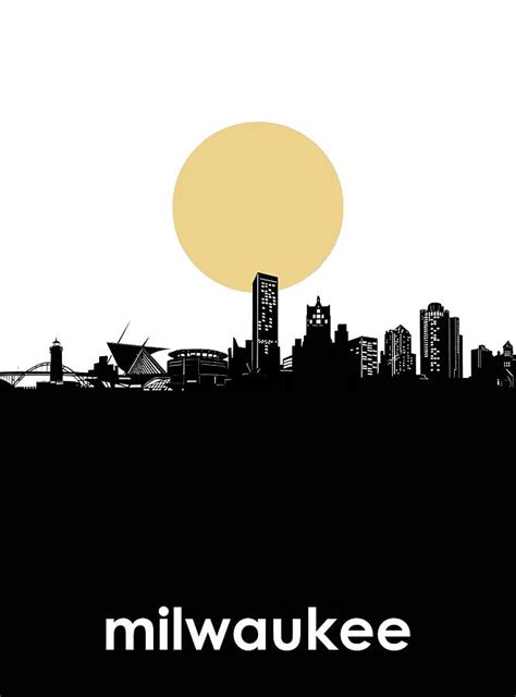 Milwaukee Skyline Minimalism Digital Art by Bekim M - Fine Art America