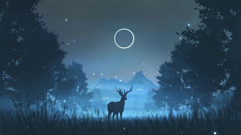 Deer under the moonlight (SOURCE-WALLHAVEN) [1920 x 1080] | Fondos de pantalla escritorio ...