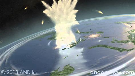 Animation with asteroid hitting Earth - YouTube