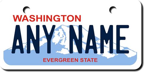 Personalized Washington License Plate 2 X 4 (inches) Add Your Name ...