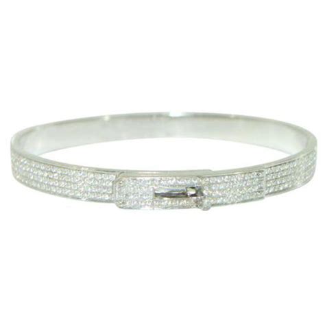 Hermès Hermes Kelly bracelet in white gold and full pave diamond ref ...