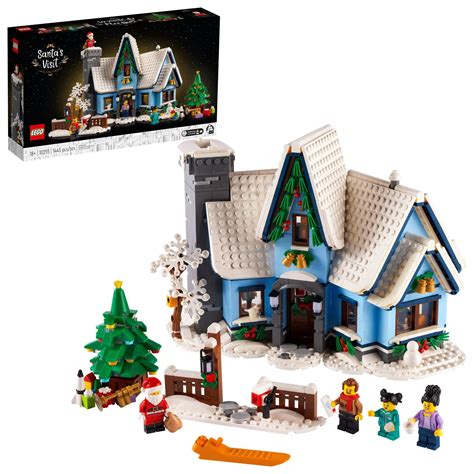 LEGO Icons Santa’s Visit 10293 Christmas House Model Building Set for ...