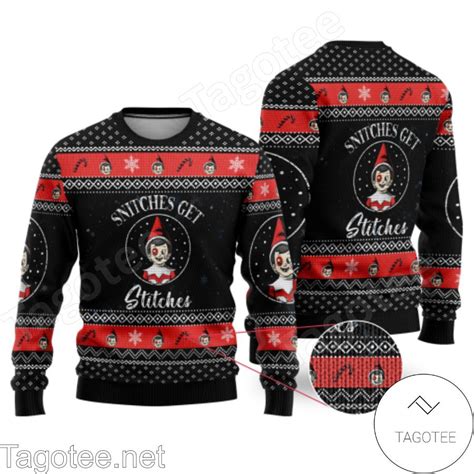 Snitches Get Stitches Ugly Christmas Sweater - Tagotee