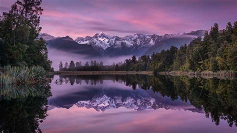1366x768 Resolution Mountain Reflection Over Lake in Dawn 1366x768 Resolution Wallpaper ...