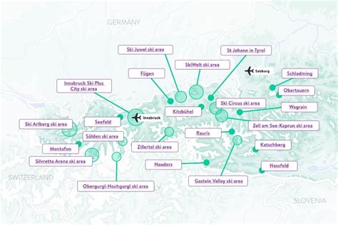 Austria - Ski Areas Map