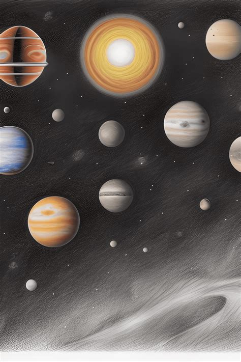 Solar System Pencil Drawing by Thomas Wright · Creative Fabrica