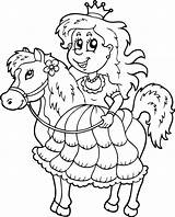 Princess And Horse Coloring Pages sketch template