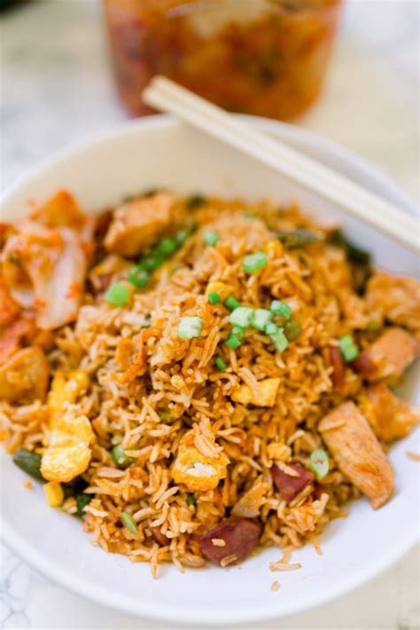 Korean Chicken Fried Rice with Chinese Sausage Recipe | Hungry Wanderlust