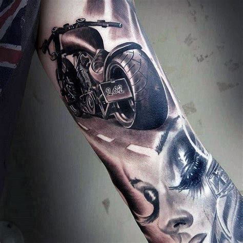 Motorcycle Tattoos For Men - Two Wheel Design Ideas | Motorcycle ...