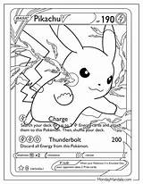 Pokemon Coloring Page  Detailed Pikachu Card sketch template